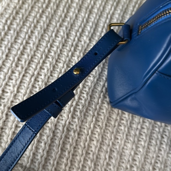 Saint Laurent Blue Leather Mini Duffle Bag Authentic - Picture 9 of 10